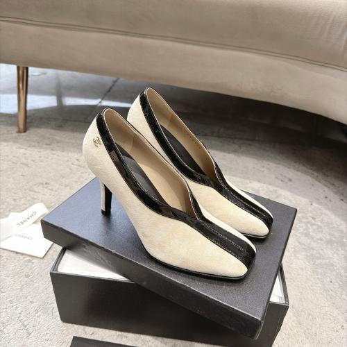 Chanel Suede and Patent Calfskin Pumps