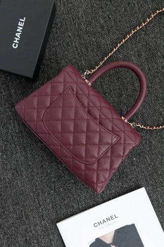 Chanel Coco Handle Bag – Burgundy Caviar Leather