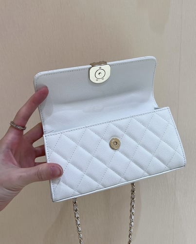 Chanel Mini Flap Bag with Chain Handle – white Cav...