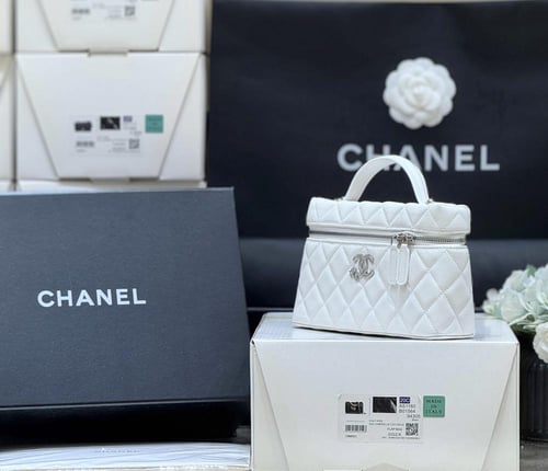 Chanel Vanity Case Bag – White Caviar Leather