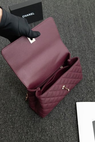 Chanel Coco Handle Bag – Burgundy Caviar Leather