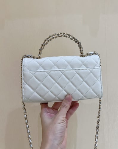 Chanel Mini Flap Bag with Chain Handle – white Cav...