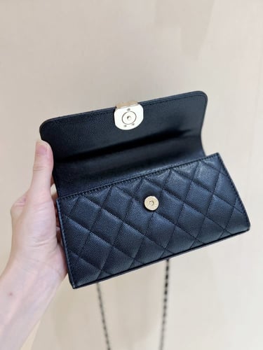 Chanel Mini Flap Bag with Chain Handle – Black Cav...