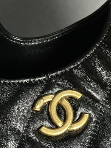 Chanel Black Quilted Leather Hobo Bag