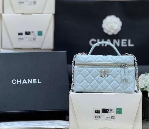 Chanel Vanity Case Bag – Blue Caviar Leather
