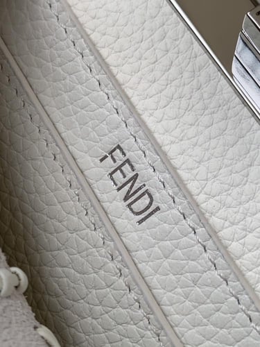 Fendi Peekaboo White Woven Leather Bag