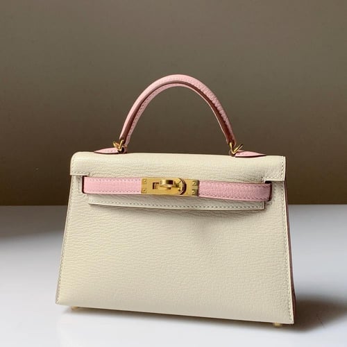 Hermès Kelly Mini II Handbag - Rose Sakura & Craie
