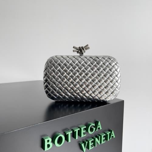 Bottega Veneta Knot Intrecciato Metallic Clutch