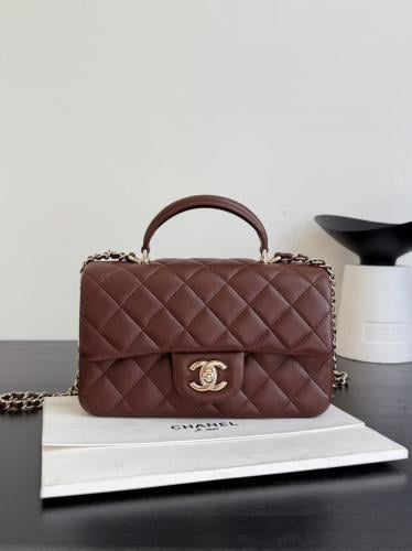 Chanel Lambskin Quilted Mini Top Handle / حقيبة شا...