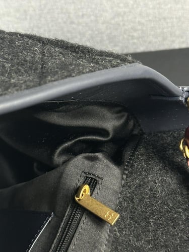 Chanel Large Wool Flap Shoulder Bag 32cm