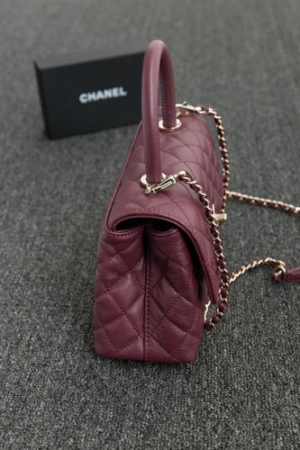 Chanel Coco Handle Bag – Burgundy Caviar Leather