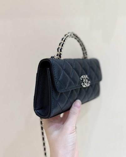 Chanel Mini Flap Bag with Chain Handle – Black Cav...