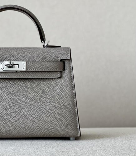 Hermès Kelly Mini II - Etoupe Epsom Leather with P...