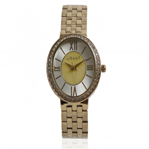 ساعة نسائية من الاستيل باللون الذهبي