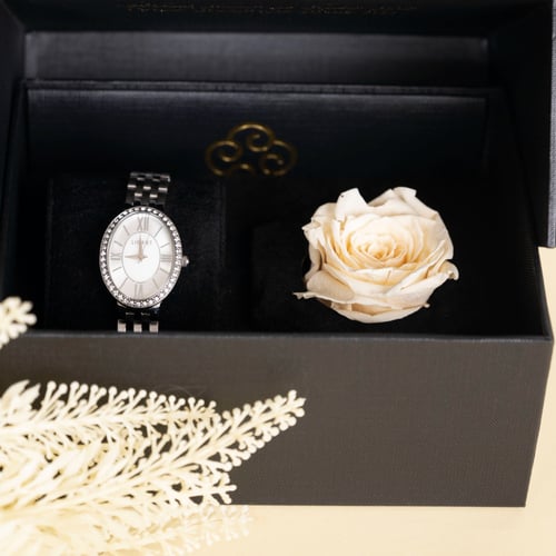 ساعة نسائية من الاستيل باللون الفضي