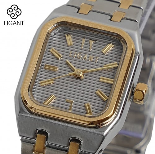 ساعة نسائية من الاستيل باللون الفضي مع الذهبي