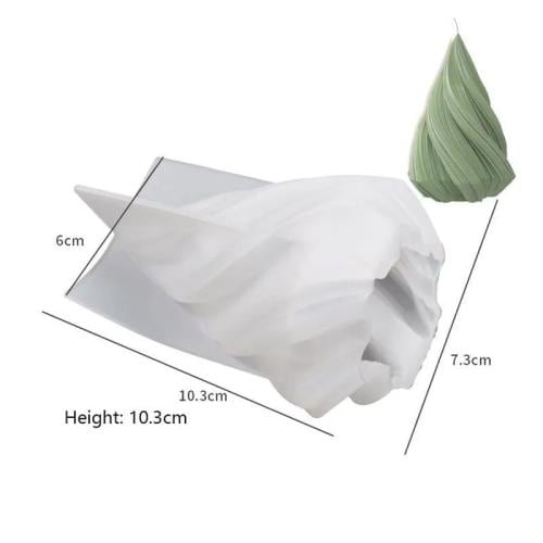 قالب سيليكون شموع بشكل ورقة ملتفة