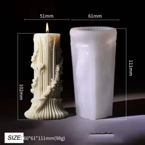 قالب سيليكون شموع فني عمودي