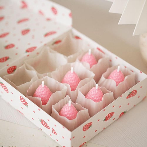 قالب سيليكون شموع فراولة صغيرة (4 فتحات)