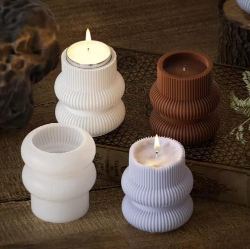 قالب سيليكون شموع بتصميم أسطواني مضلّع