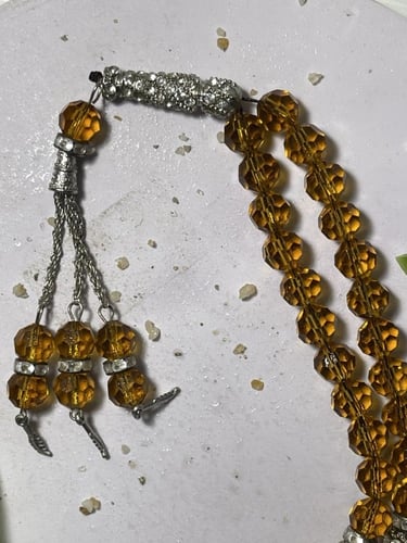 سبحة كريستال - ذهبي