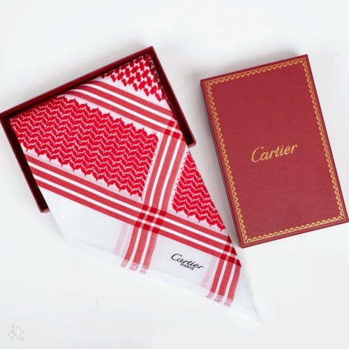 شماغ كارتير باريس احمر غامق