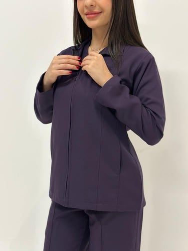 جاكت نسائي مع سكراب لون ليلكي