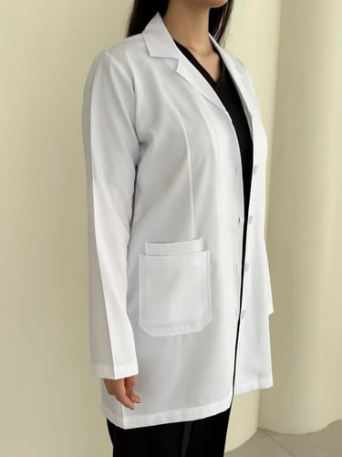 لاب كوت طبي نسائي - أبيض 28 انش