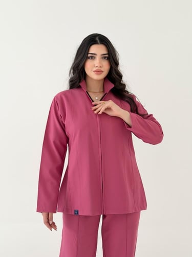 جاكت نسائي لون زهري غامق