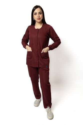وارمر طبي مع بنطلون لون عنابي
