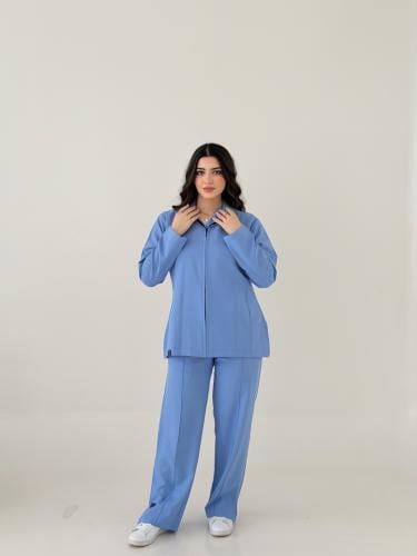 جاكت نسائي مع سكراب لون Sky Blue