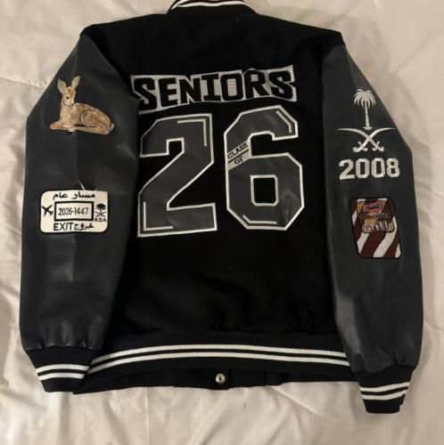 جاكيت اسود اكمام اسود جلد