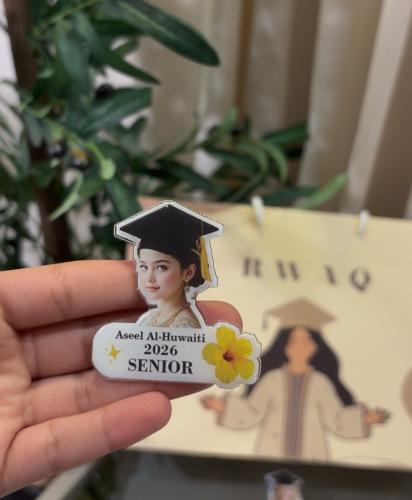 Graduation badge 2026 yellow flower