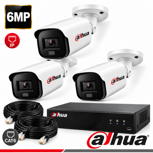 كاميرات مراقبة Dahua IP خارجية 6 ميجا عدد 3