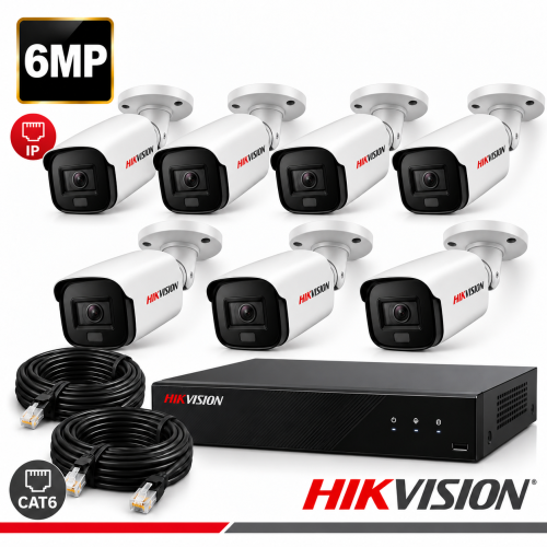 كاميرات مراقبة Hikvision IP خارجية 6 ميجا عدد 7