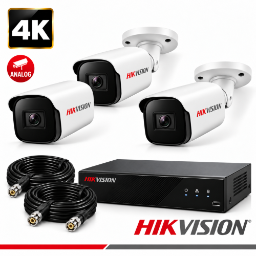 كاميرات مراقبة Hikvision خارجية 8 ميجا عدد 3