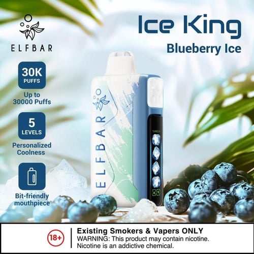 سحبة الف بار آيس 50 نكوتين كينق 30000 سحبة ELFBAR...