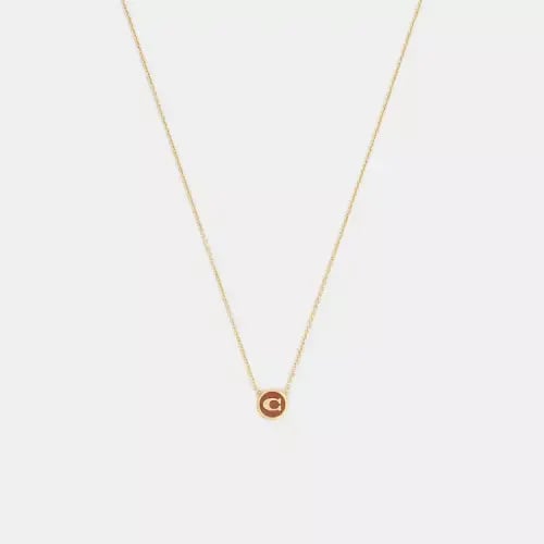 سلسلة كوتش Signature Enamel Coin Pendant Necklace