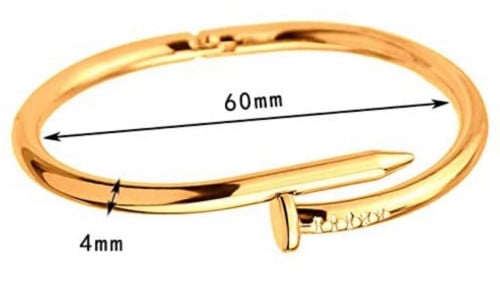 سوار الحب بانجل ستانلس ستيل مطلي بالذهب على شكل مس...