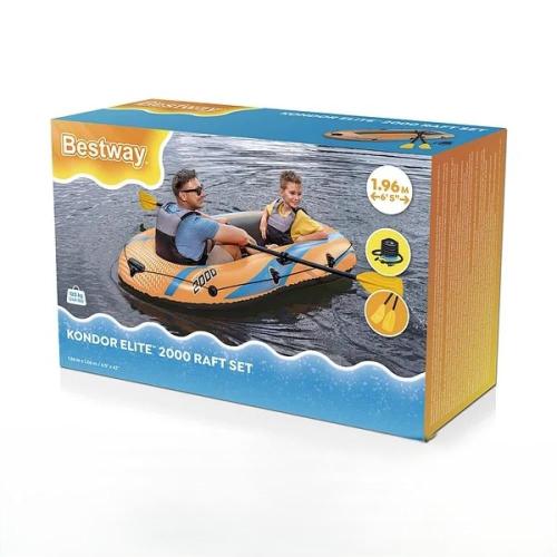 قارب كوندور 2000 القابل للنفخ مع مجاديف ومضخة 1.96...