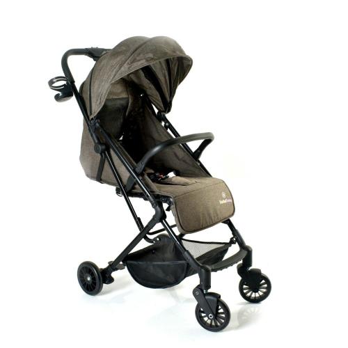 عربة أطفال باللون البني قابلة للطي