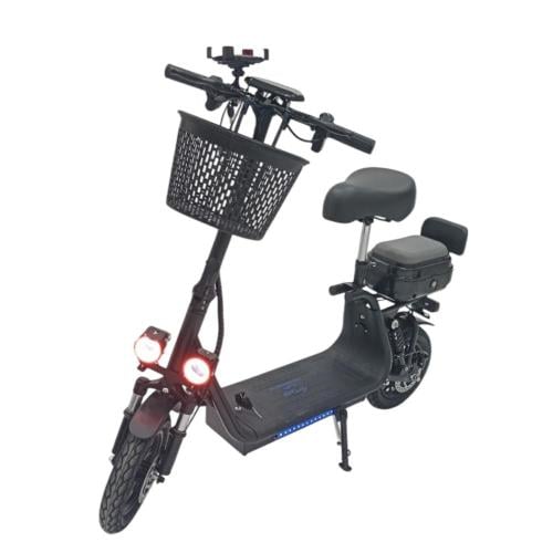 سكوتر كهربائي بمقعدين و مساحة تخزين و سلة