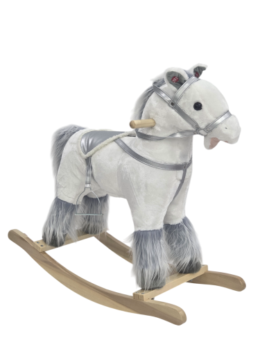 حصان الانيق الهزاز ابيض ورمادي