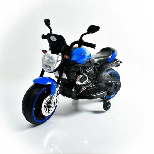 دباب كهربائي للأطفال باللون الأزرق مع مساند لمنع ا...