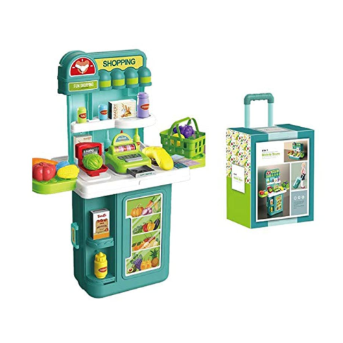 حقيبة تتحول إلى طاولة سوبر ماركت للأطفال