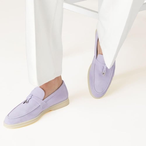 حذاء لورو بيانا فضي Loro Piana Summer Charms Walk