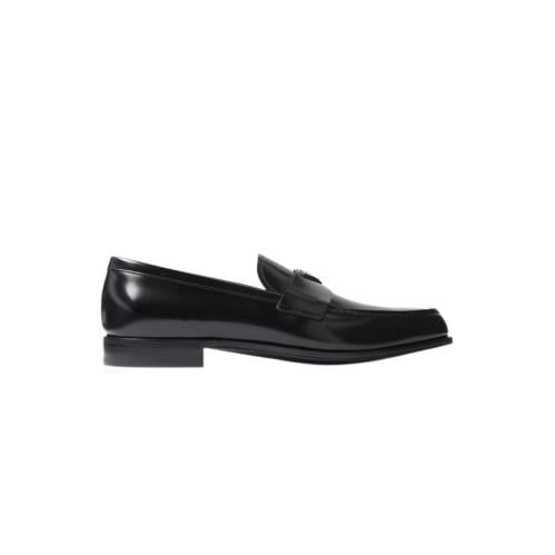 حذاء برادا اسود Prada brushed leather loafers feat...