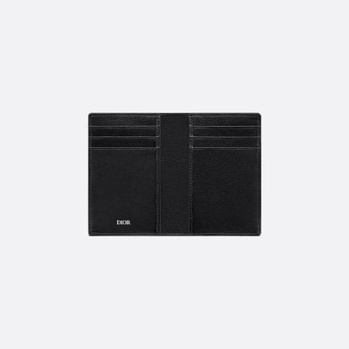 محفظة ديور اسود CD Icon Vertical Bifold Card Holde...