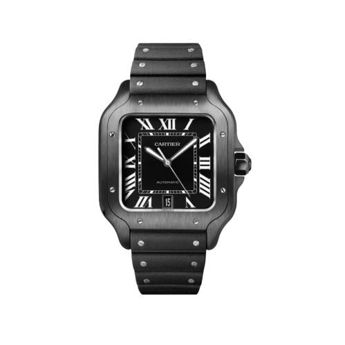 ساعة كارتييه سوداء 41 SANTOS DE CARTIER WATCH