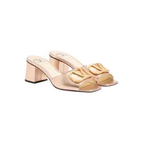 كعب فالنتينو VLogo Signature Slide Sandal In Lamin...